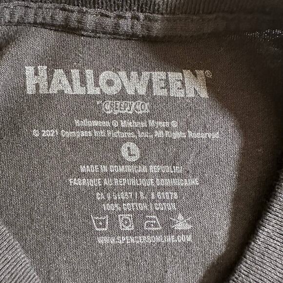 Men's Halloween Print Crew Neck Short Sleeve T Shirt Black Size Large - Picture 5 of 6